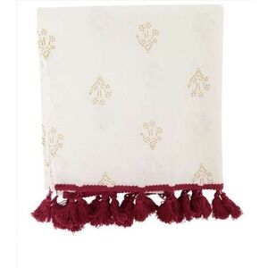 TO THE MARKET Rose Ikat Tassel Scarf, New in Packaging, 70" x 24.7". #30